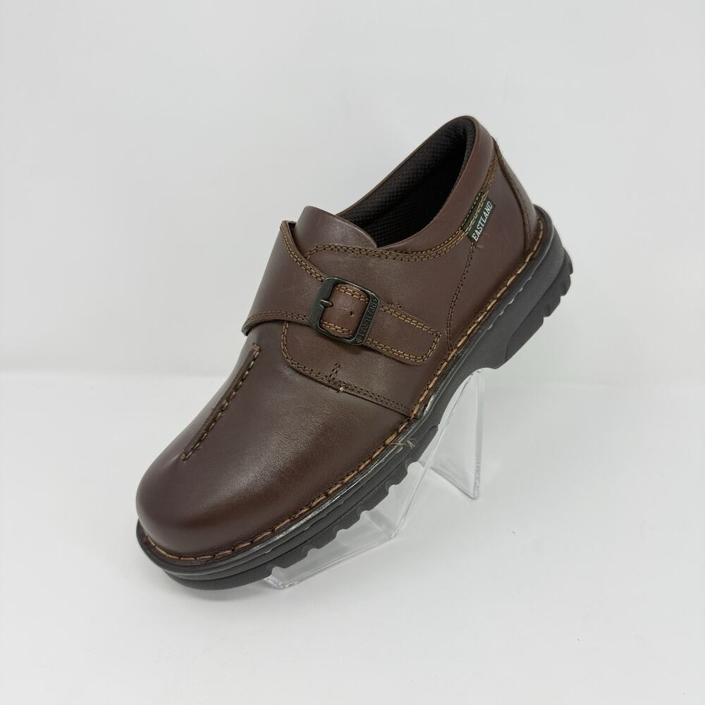 Eastland Syracuse Women’s 9.5 Wide Brown Leather Monk Strap Shoes New